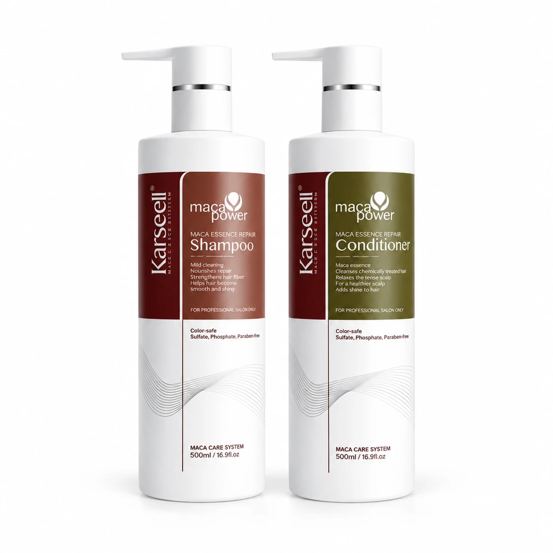 Combo Shampoo y Acondicionador Maca Power Karseell 500ml